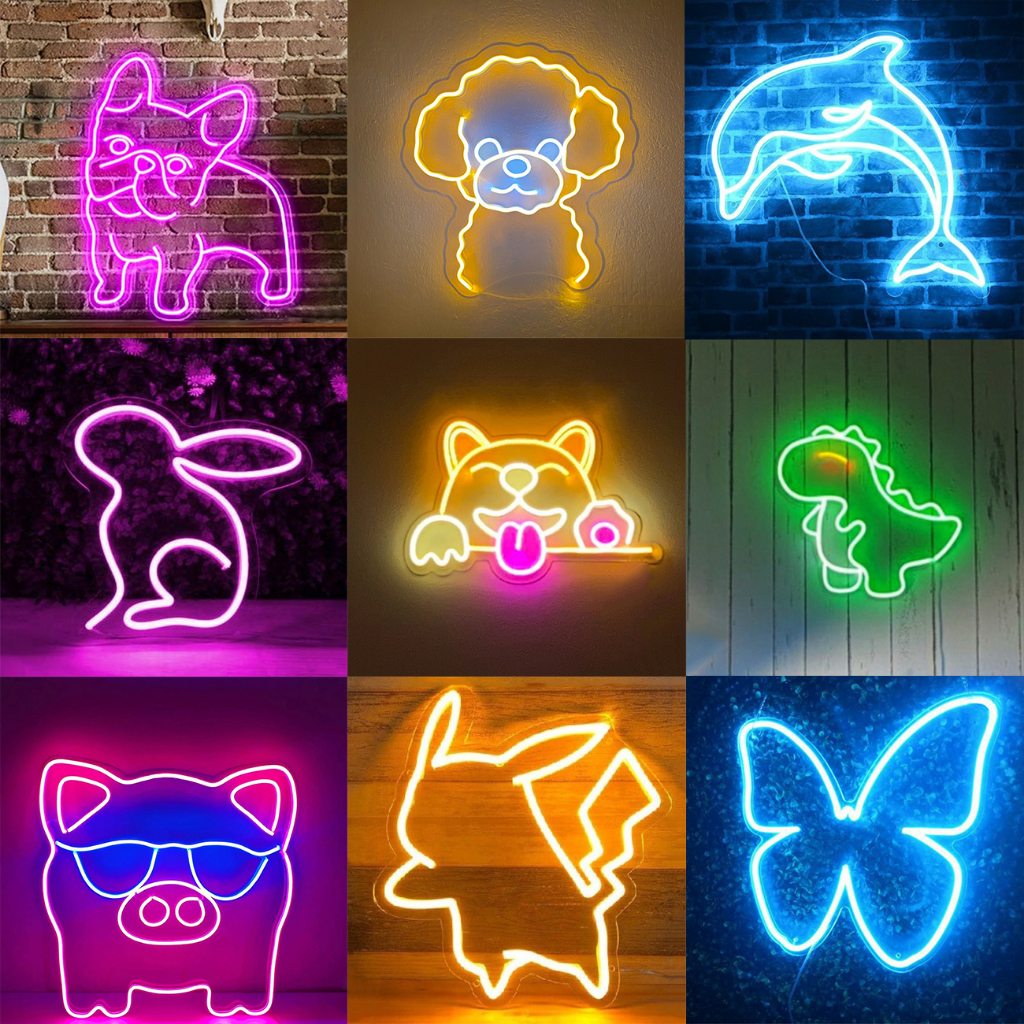 Đèn led neon Decor trang trí phòng ngủ hình thú cưng chó mèo quà tặng sinh nhật | BigBuy360 - bigbuy360.vn