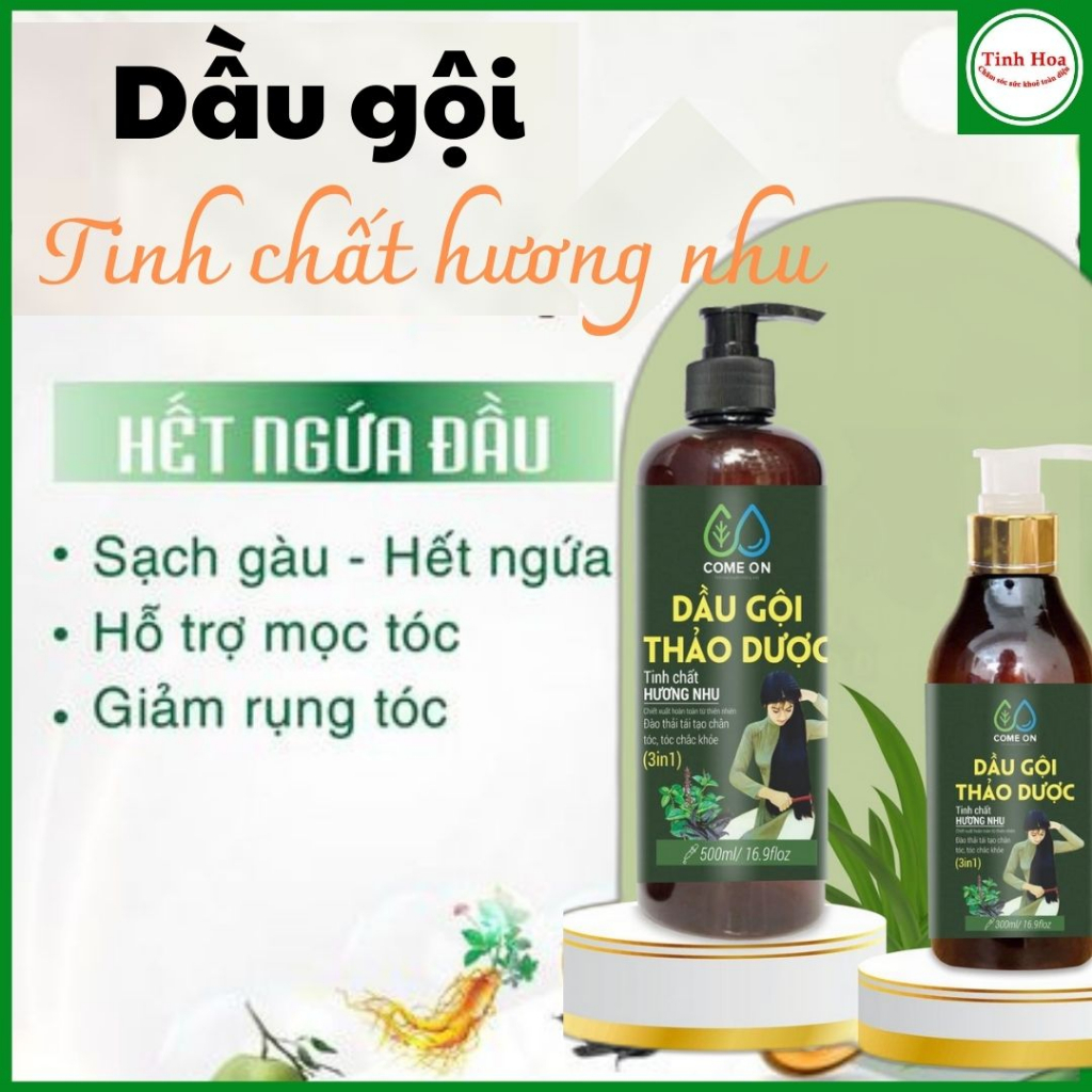 Dầu gội thảo dược tinh chất Hương nhu Come On chai 500ml/ 300ml - TINHHOACARE dầu gội thảo dược ngăn rụng tóc, sạch gàuu