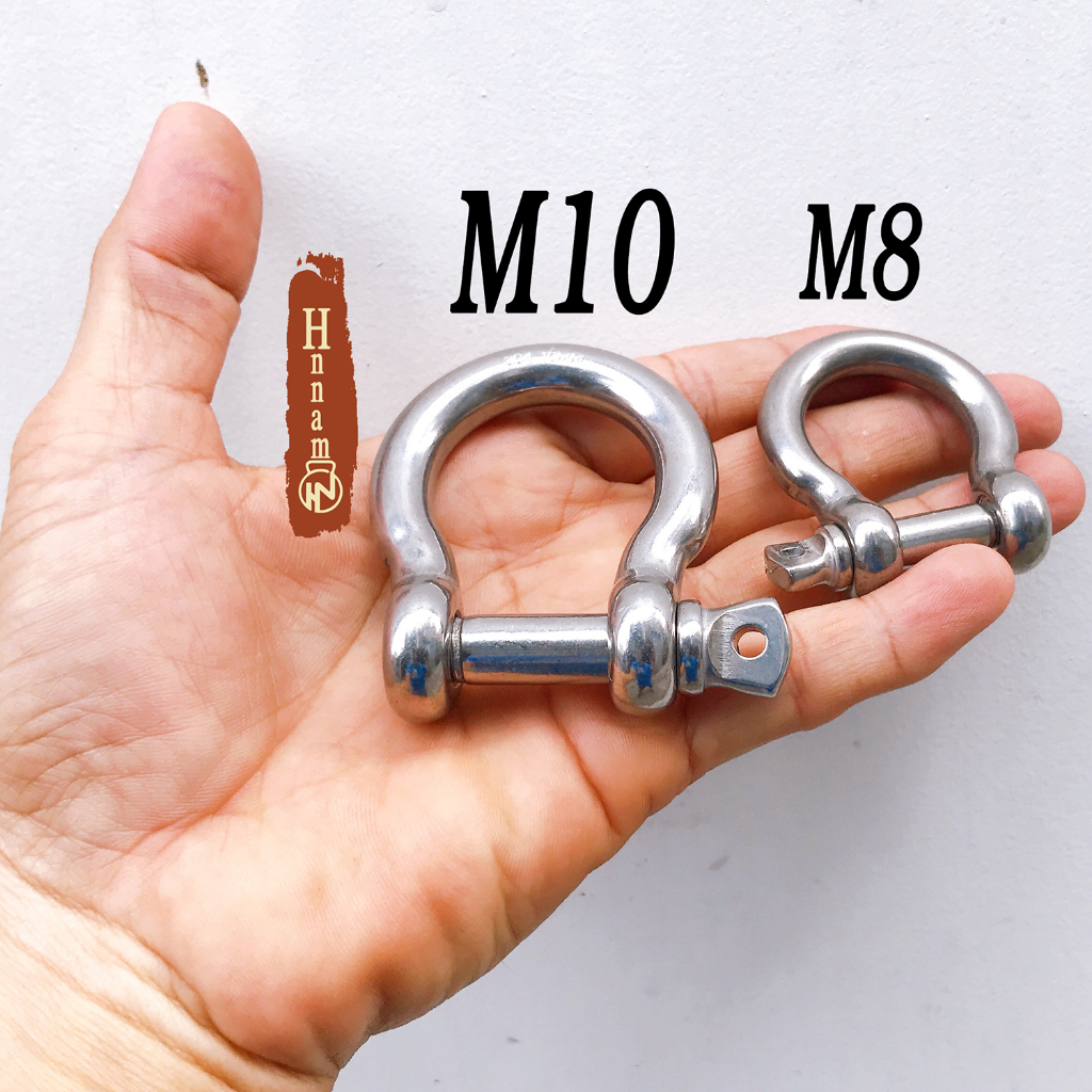 Móc Khóa Leo Núi , Dã Ngoại , Treo Võng Inox 304 Nguyên bản Chịu Lực 350kg loại Tốt loại 10mm và  7mm