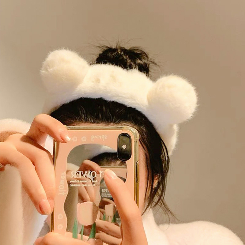 🍄Bờm tóc cài tóc tai gấu hình nơ lông cục bông mịn cute dễ thương dành cho nữ 2023