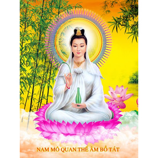 Tranh đính đá phật mẹ quan âm cực đẹp