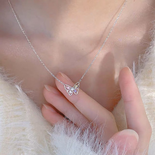 Dây chuyền bạc nữ đính đá ngũ sắc xinh xắn chất liệu bạc ta cao cấp Lily Silver