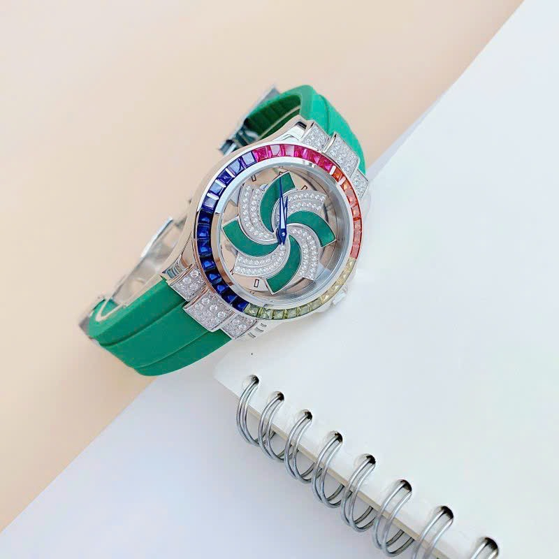 Đồng Hồ Nữ X-cer B0637 Silver Rainbow Green - Vỏ Silver , Máy Quartz - Pin , Size 38mm