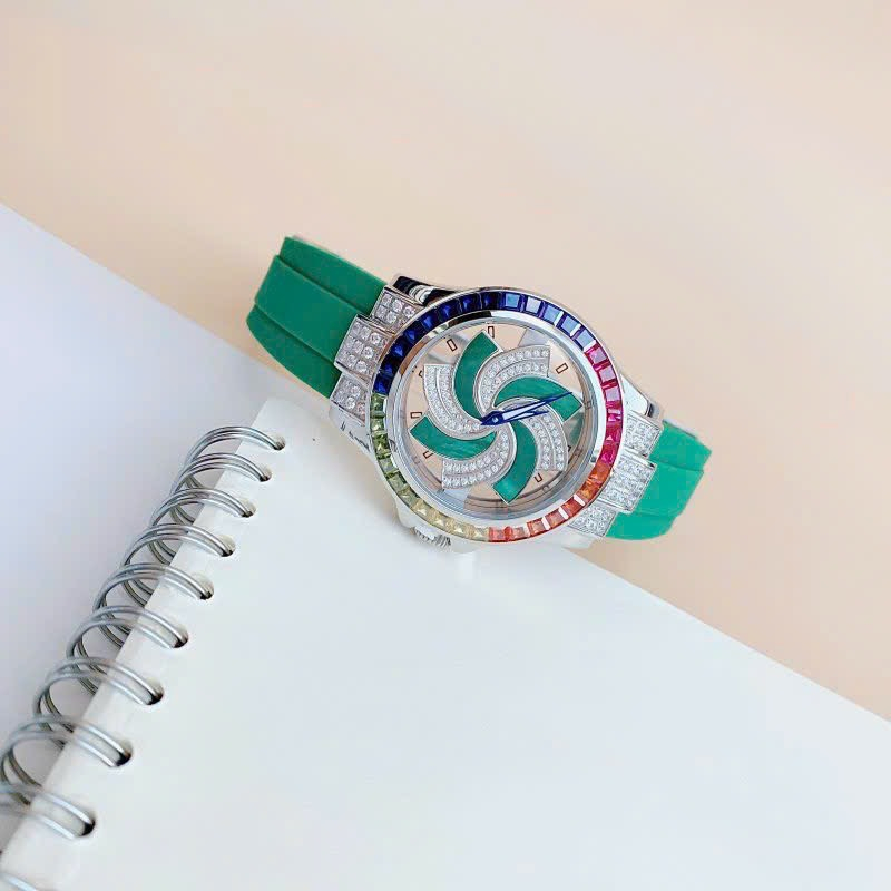 Đồng Hồ Nữ X-cer B0637 Silver Rainbow Green - Vỏ Silver , Máy Quartz - Pin , Size 38mm
