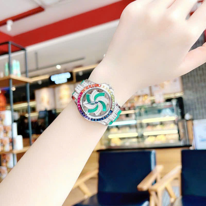 Đồng Hồ Nữ X-cer B0637 Silver Rainbow Green - Vỏ Silver , Máy Quartz - Pin , Size 38mm