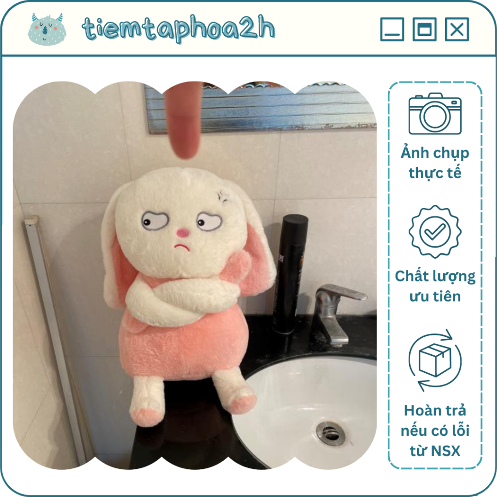 Thú nhồi bông hình thỏ giận dỗi