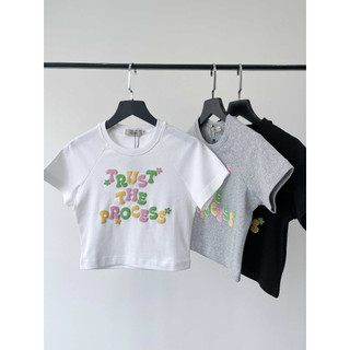 Áo Croptop In Chữ TRUST THE PROCESS| ROKY TOP | Secodee