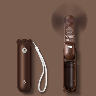 Quạt Mini Cầm Tay Đa Năng Bumas BF03 Siêu Mát Tích Hợp Đèn - Sạc Dự Phòng Tiện Lợi - Quạt Mini Gấu Bear Cute