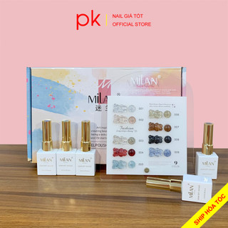 Set sơn gel 9 màu nhũ Flash MiLan tặng kèm bảng màu