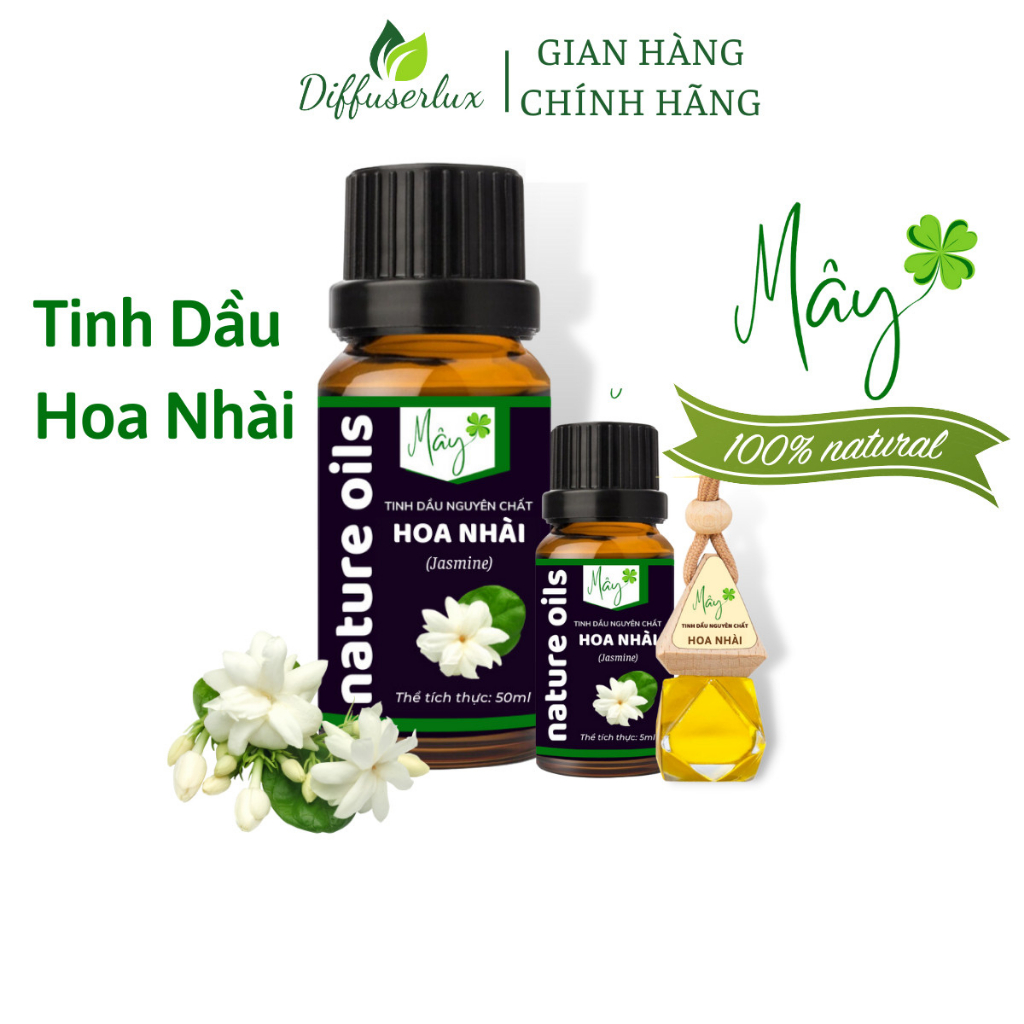 Tinh dầu thiên nhiên Hoa Nhài 10ml - 50ml thương hiệu Mây - DIFFUSER LUX