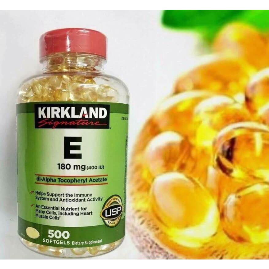 [Hàng Mỹ] Viên Uống Vitamin E Kirkland 180mg 500 Viên