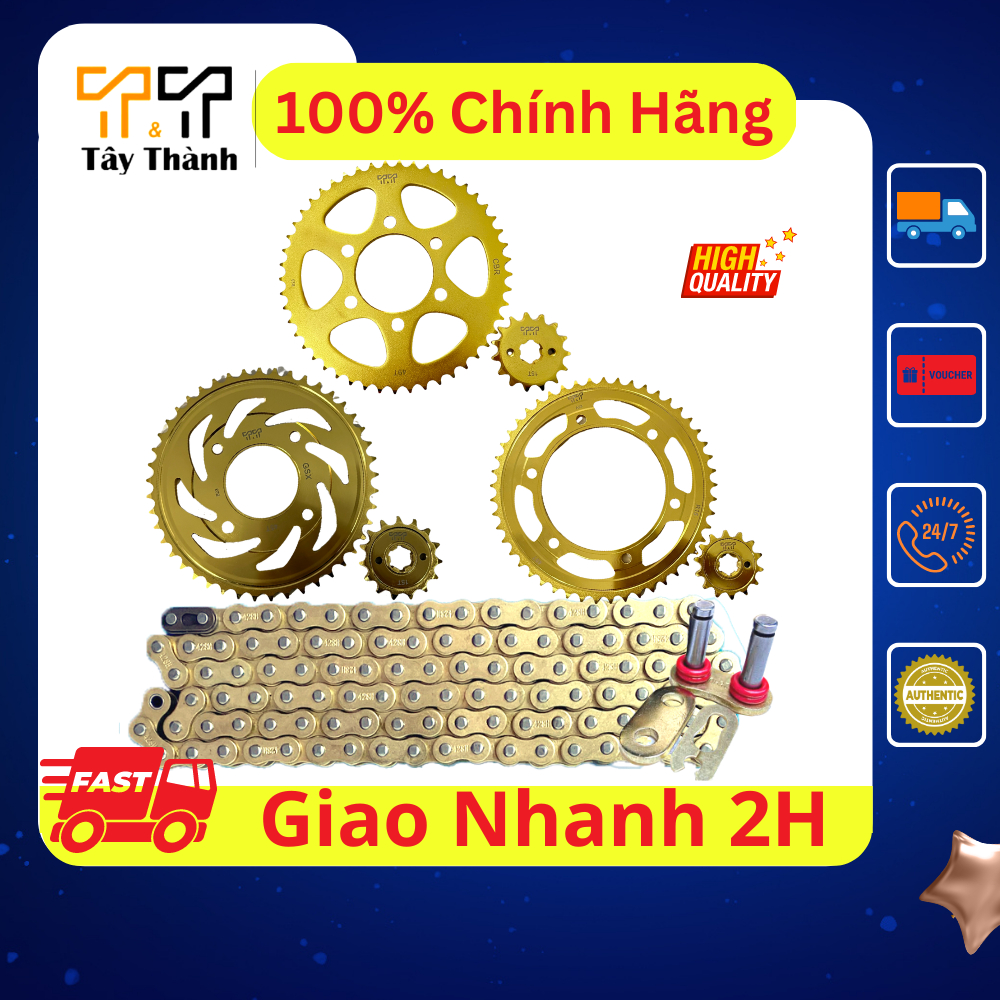 Nhông sên dĩa CBR150, R15V3, GSX150 size zin, hàng nhập Thái Lan, bảo hành 1 đổi 1, shop Tây Thành chuyên nsd 150