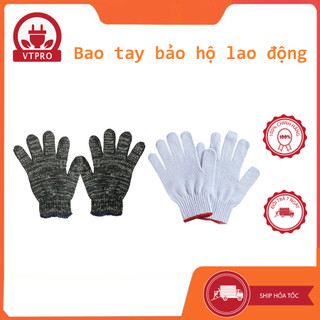 Bao tay lao động len, găng tay bảo hộ lao động sợi poly ôm sát