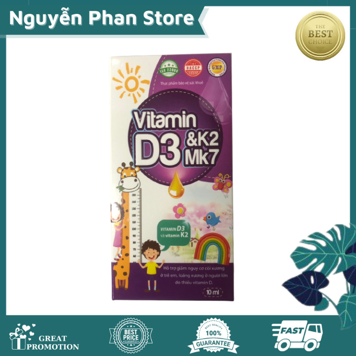 Vitamin D3 &amp;K2 Mk7 – Vitamin Tăng Cường Hấp Thu Canxi Tối Đa Giúp Trẻ Cao Lớn Khỏe Mạnh