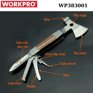 Rìu và dụng cụ đa năng 12in1 workpro wp383001 - hàng chính hãng