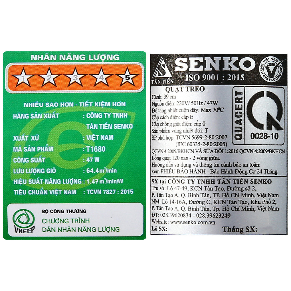 Quạt treo Senko T1680