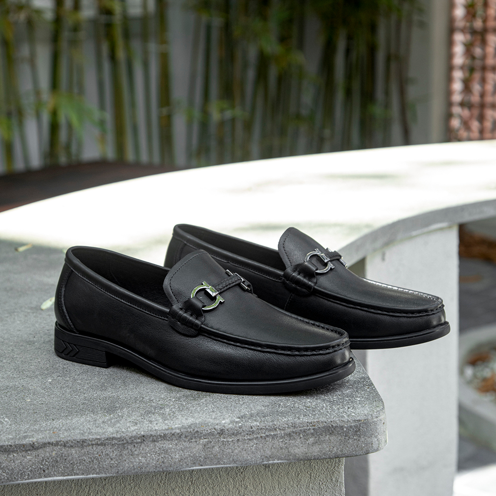 Giày lười nam MULGATI Horsebit Loafer đai ngang da trơn - YB2581