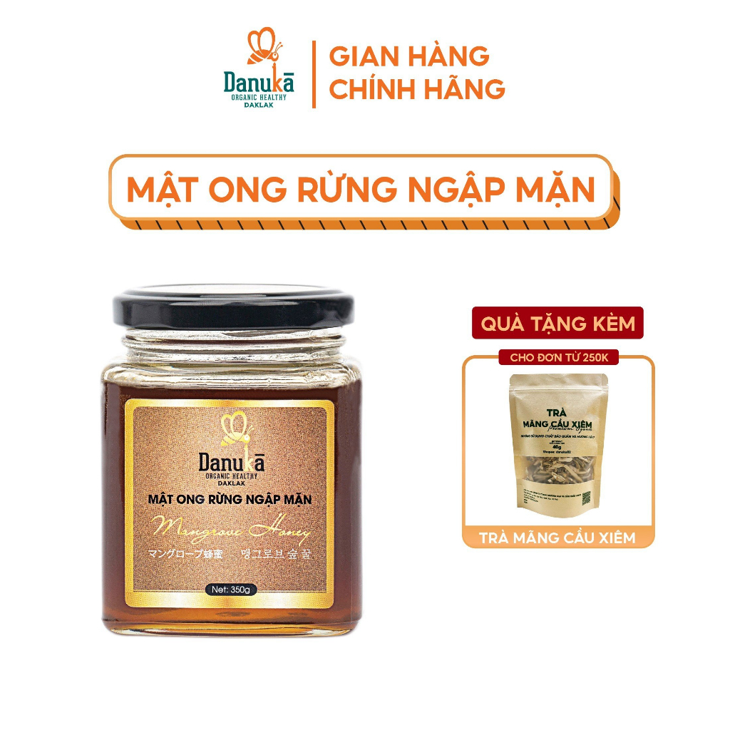 Mật Ong Nguyên Chất Rừng Ngập mặn Danuka Hũ 350 gram, Mật Ong Rừng Chính Hãng