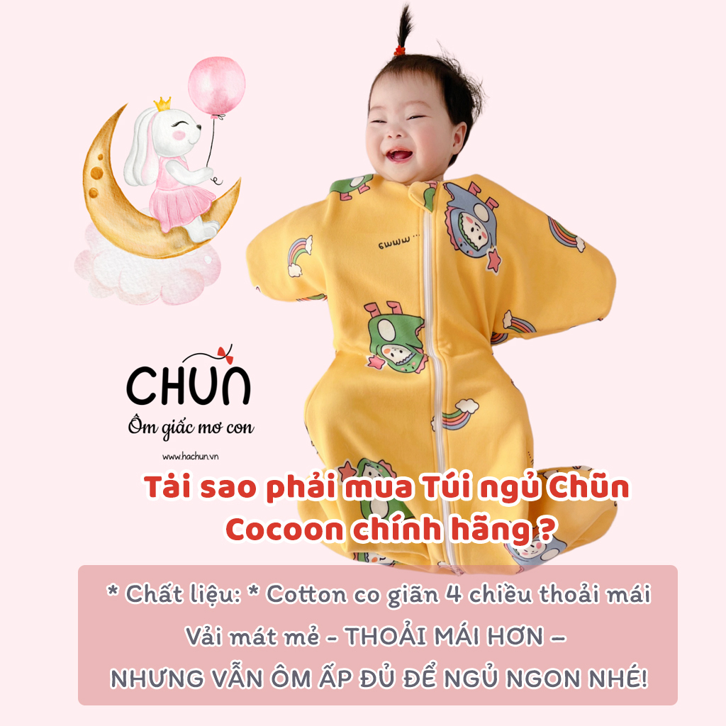 Túi ngủ ngôi sao 1 lớp vải sợi tre mùa hè Quấn Chũn Cocoon Đại Lý Nhà Mỡ Mỡ chính hãng