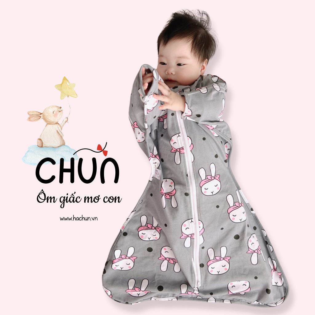 Túi ngủ ngôi sao 1 lớp vải sợi tre mùa hè Quấn Chũn Cocoon Đại Lý Nhà Mỡ Mỡ chính hãng