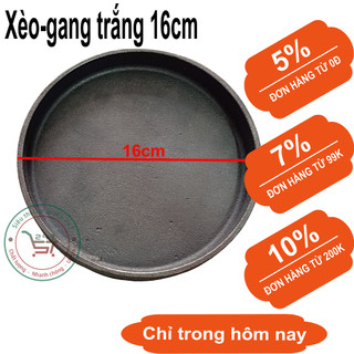 Chảo gang đúc đổ bánh xèo chống dính đa năng 15-20cm dùng bếp từ
