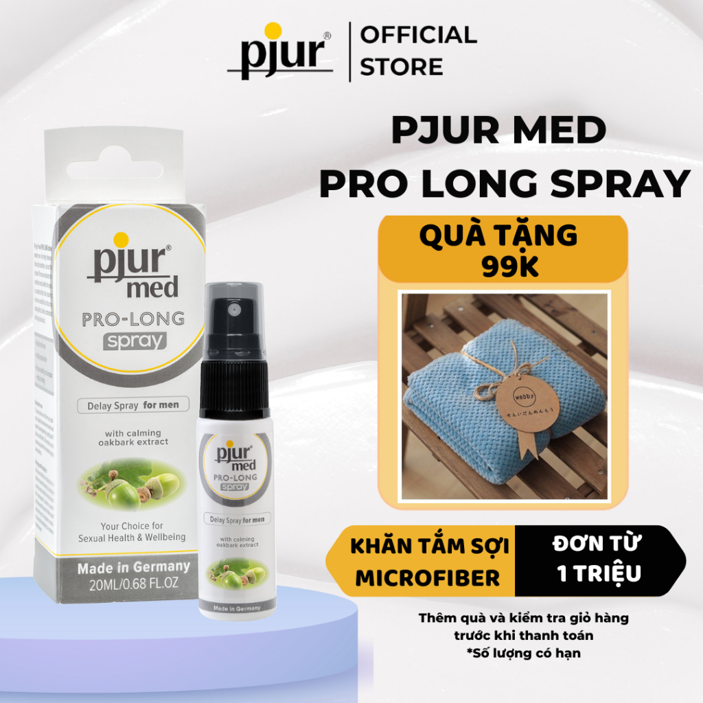 Xịt kéo dài cho nam giới Pjur Med Pro-Long Chai 20ml lành tính an toàn chiết xuất provitamin B5 từ vỏ cây sồi dưỡng da