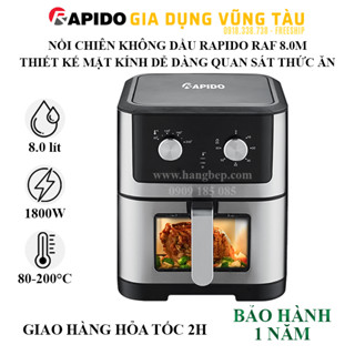 Nồi chiên không dầu Rapido RAF 8.0M dung tích 8 lít - Bảo hành chính hãng Rapido 12 tháng