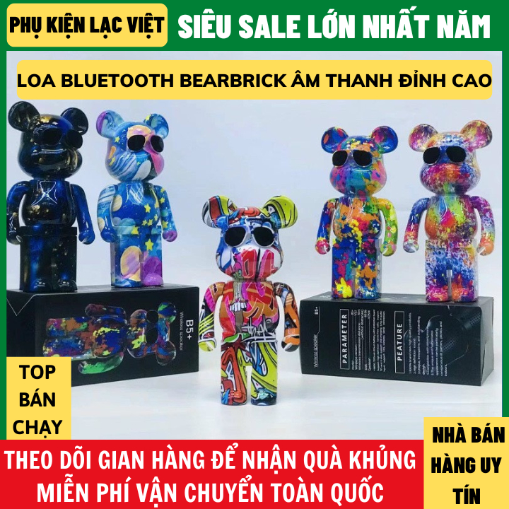 Loa Bluetooth, Loa Bluetooth Không Dây Bearbrick Phiên Bản Mới Âm Thanh Chip 5.0 Hỗ Trợ Thẻ Nhớ Và Cáp AUX Bảo Hành 12 T