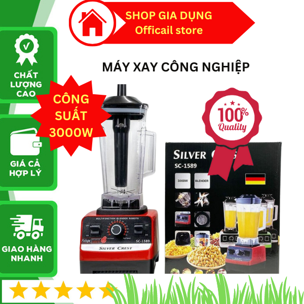 Máy xay sinh tố công nghiệp silver crest, máy xay đá viên, xay sinh tố, xay hạt khô và ướt