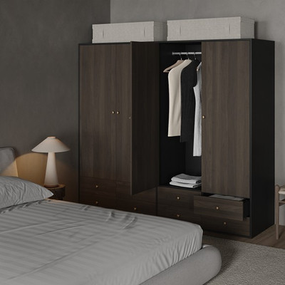 ROBECCA, Tủ quần áo , tủ lưu trữ WAR_085, 200x59x180cm, tủ đựng quần áo Scandi Home