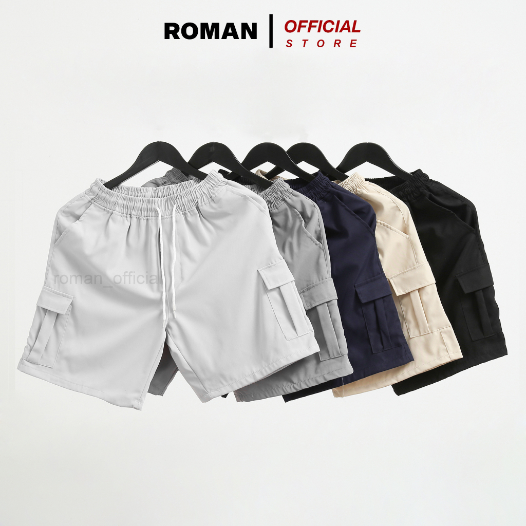 Quần short nam túi hộp ROMAN vải kaki mềm mịn cao cấp QS07