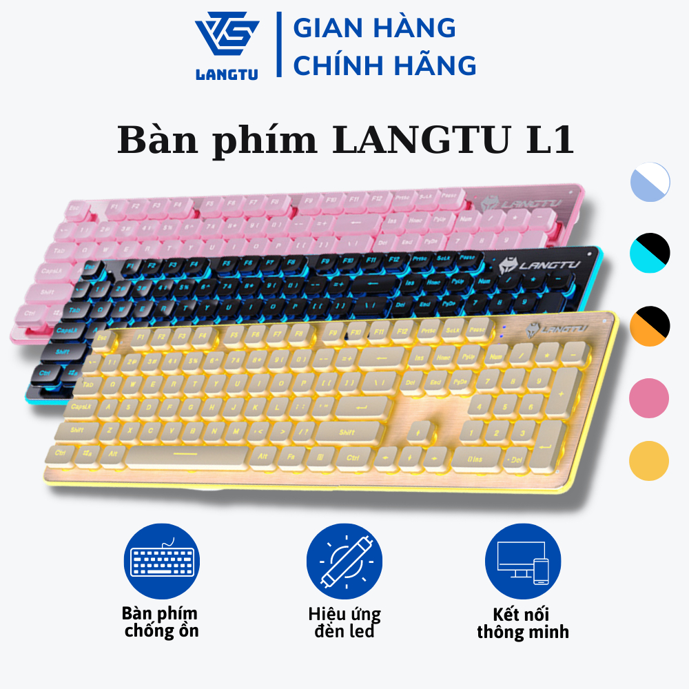 Bàn Phím Không Dây L1 Giả Cơ Ban Phim Máy Tính Laptop Chống Ồn Có Đèn Led LT09
