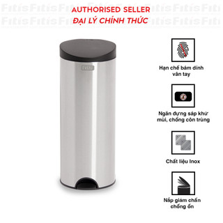 Thùng rác inox fitis đạp tròn - 15l