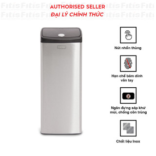 THÙNG RÁC INOX FITIS NHẤN VUÔNG STL1-901 - 22L