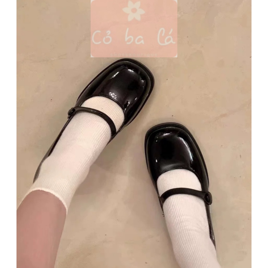 GIÀY CAO GÓT COBALA SHOES - SỤC NỮ BÍT MŨI TRON - BÚP BÊ PHONG CÁCH THỜI TRANG QUAI DÁN GẮN CÚC HIỆN ĐẠI B23040100