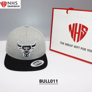 Nón snapback nhs bulls xám ngầu logo thêu 3d bullsxđ.