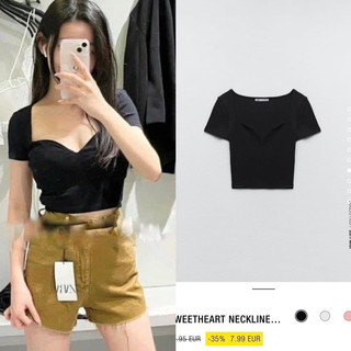 Zara Spain - Áo thun crop top Zara auth vợt sale
