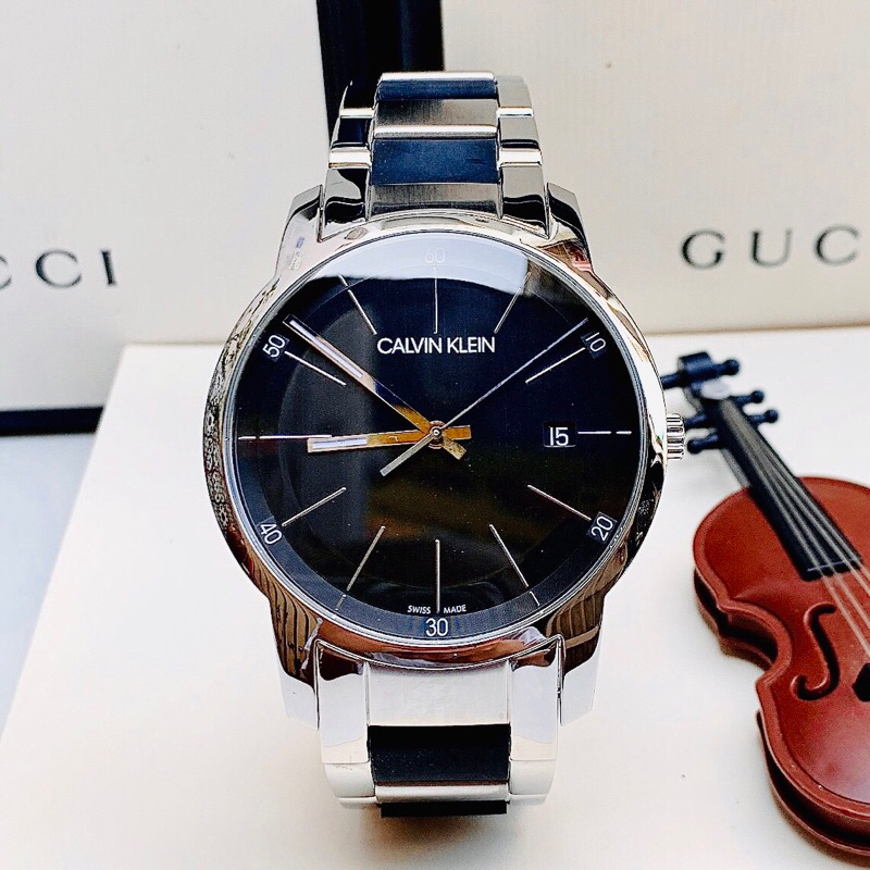 Đồng hồ nam Calvin Klein K2G2G1B1 size 43mm dây kim loại phối cao su