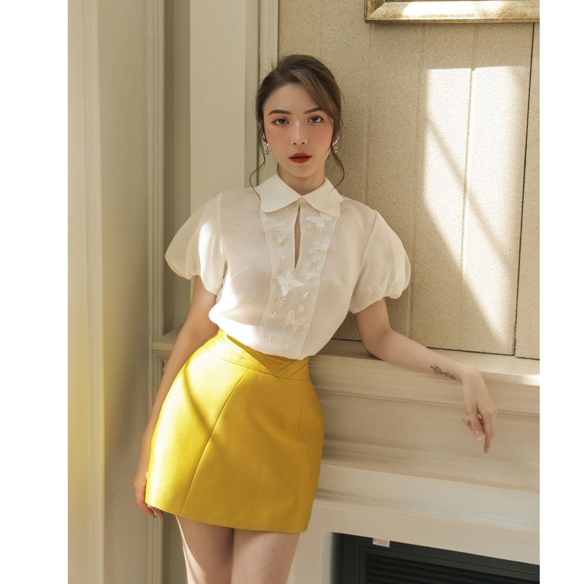 Áo kiểu nữ cách điệu vải voan tơ cao cấp- Kimy Top