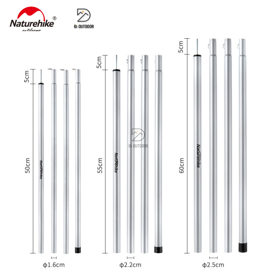 Khung Dựng Tăng Bạt Dã Ngoại Naturehike NH20PJ041- Thanh Chống Tăng Bộ 2 cây- 2m
