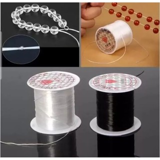 Dây chỉ thun xỏ chuỗi hạt đá gỗ phong thủy - 1 cuộn dài 10M