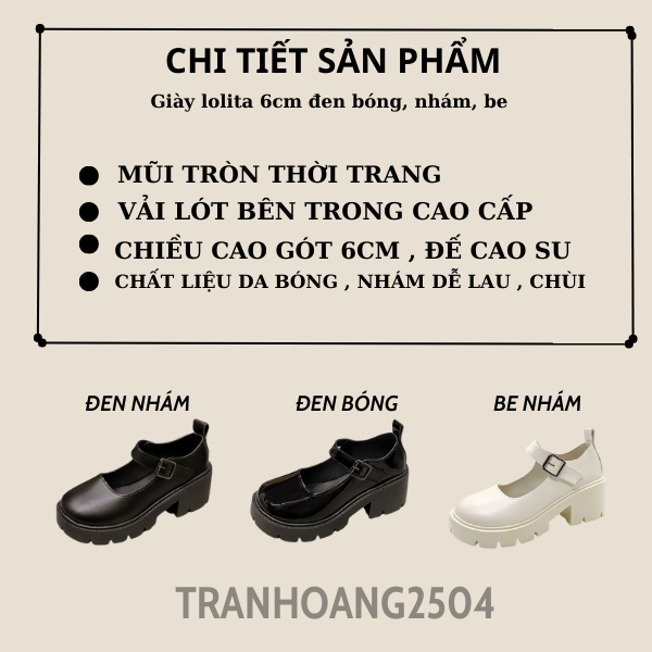 ( SẴN HÀNG) Giày Búp Bê LOLITA ĐẾ CAO 6cm Quai Ngang cực xinh( FORM RỘNG LÙI 1 size ) X1