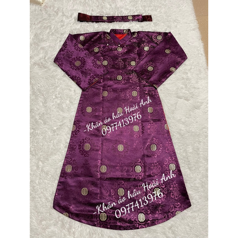 Áo Hoàng_ khăn áo hầu đồng_vải gấm trơn