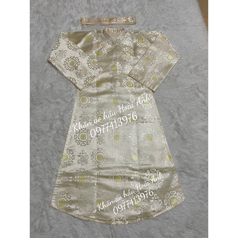 Áo Hoàng_ khăn áo hầu đồng_vải gấm trơn
