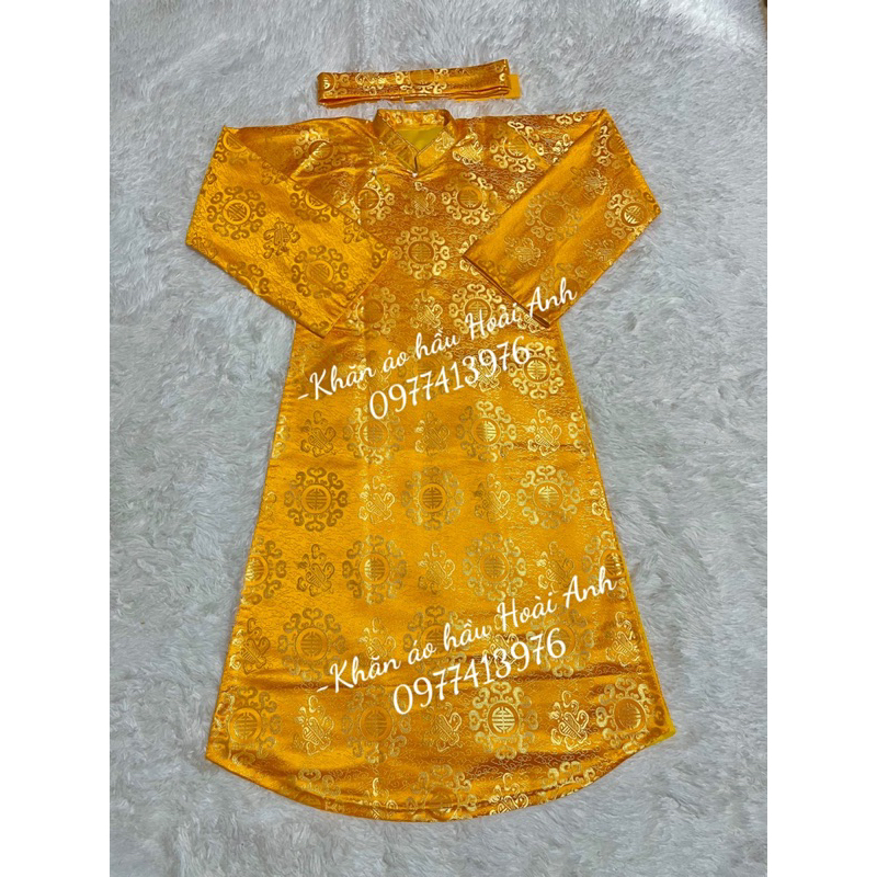 Áo Hoàng_ khăn áo hầu đồng_vải gấm trơn