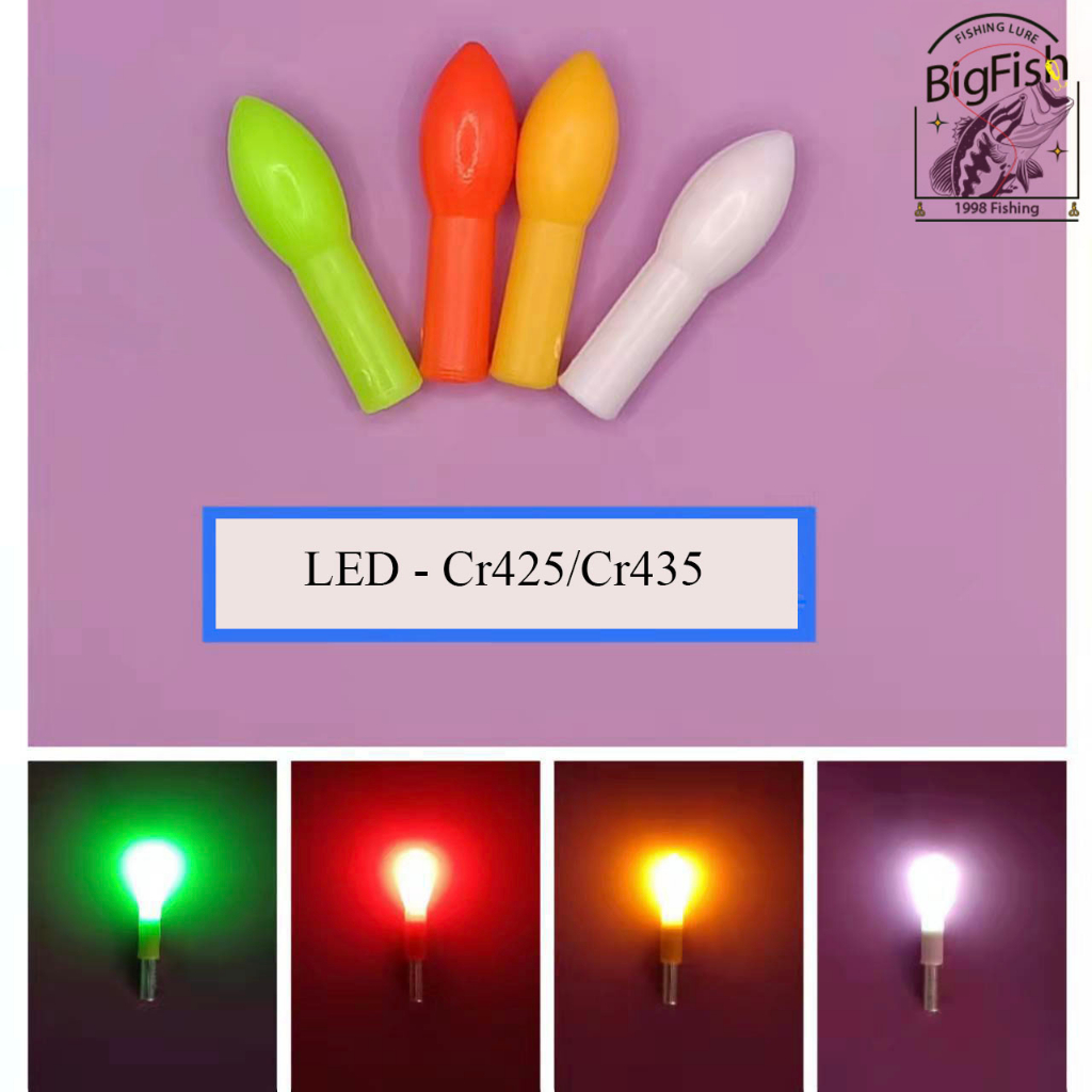 Phao câu đêm gắn đèn LED sử dụng pin Cr425, đèn Led gắn đầu phao câu lục câu đài tiện dụng