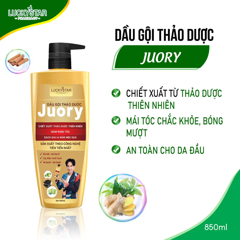 Dầu Gội & Kem Xả Thảo Dược Lucky Star 850ml