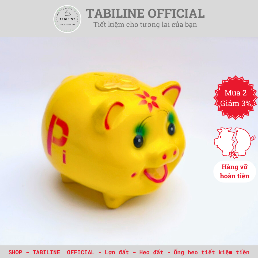 Lợn đất heo đất ống heo tiết kiệm tiền TABILINE Size vừa siêu đẹp LD03