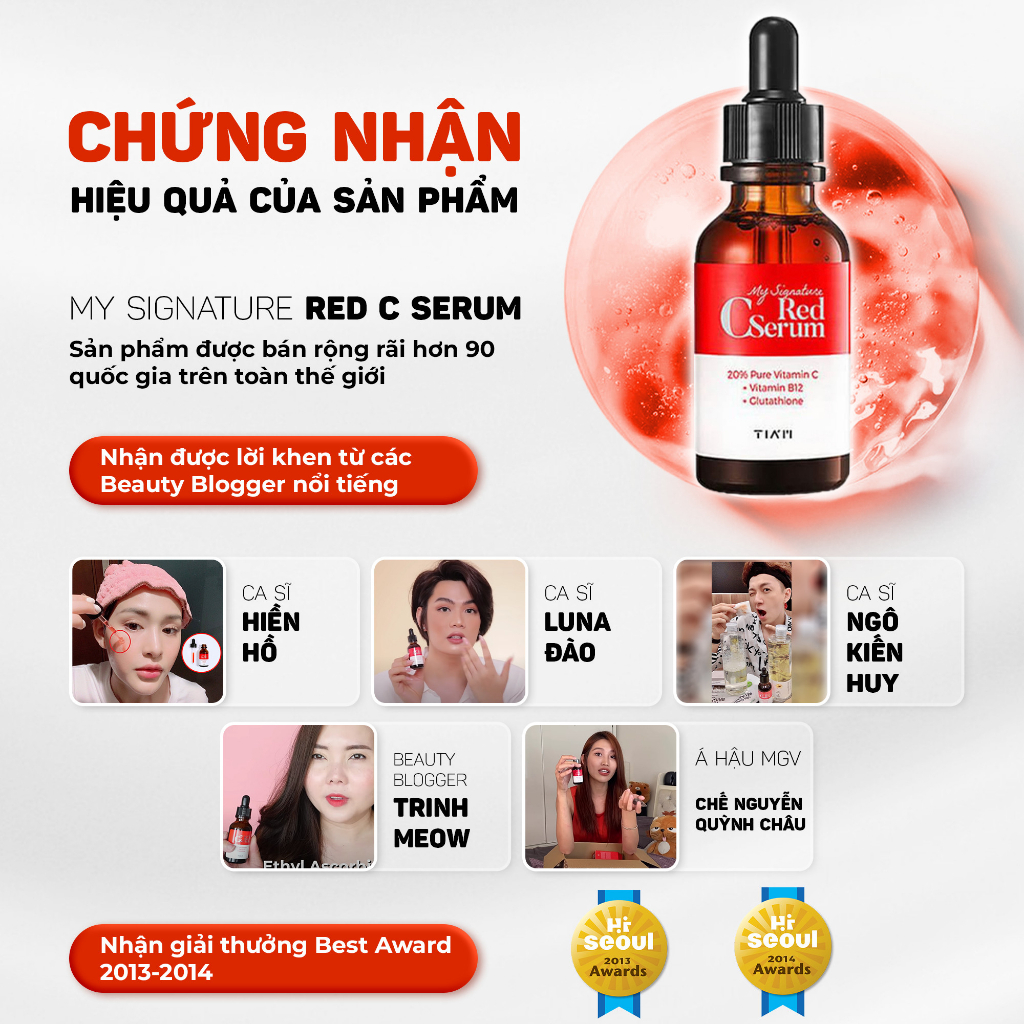 Tinh Chất Dưỡng Trắng, Chứa Vitamin C Làm Đều Màu Da Tia’m My Signature Red C Serum 30m