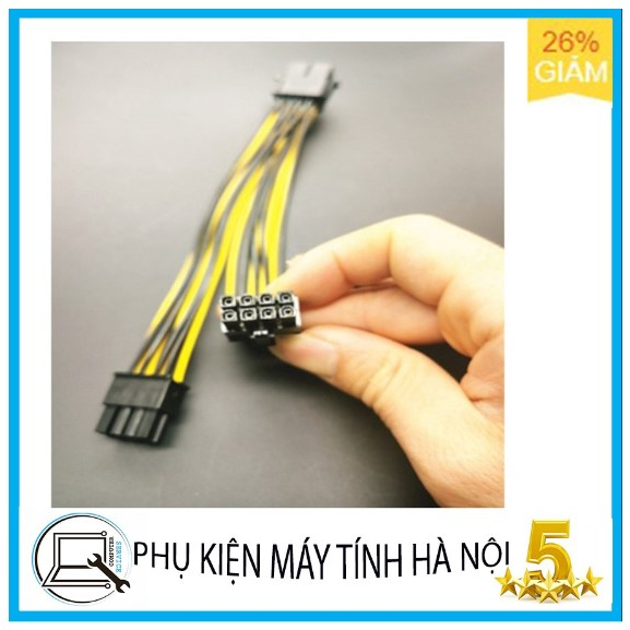 Dây cáp chia nguồn 8Pin CPU 1 ra 2 dài 20cm - Dây chuẩn